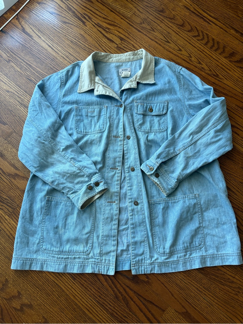 Koret Light Blue Denim Jacket with Cream Collar